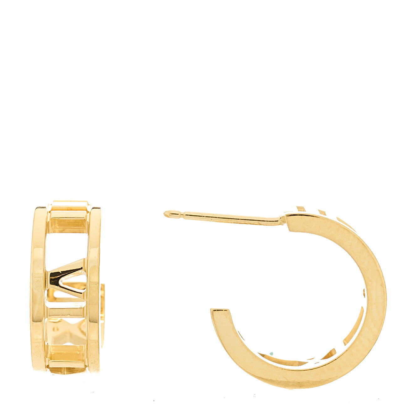 Tiffany 18K Yellow Gold Mini Atlas Hoop Earrings 1 of 4