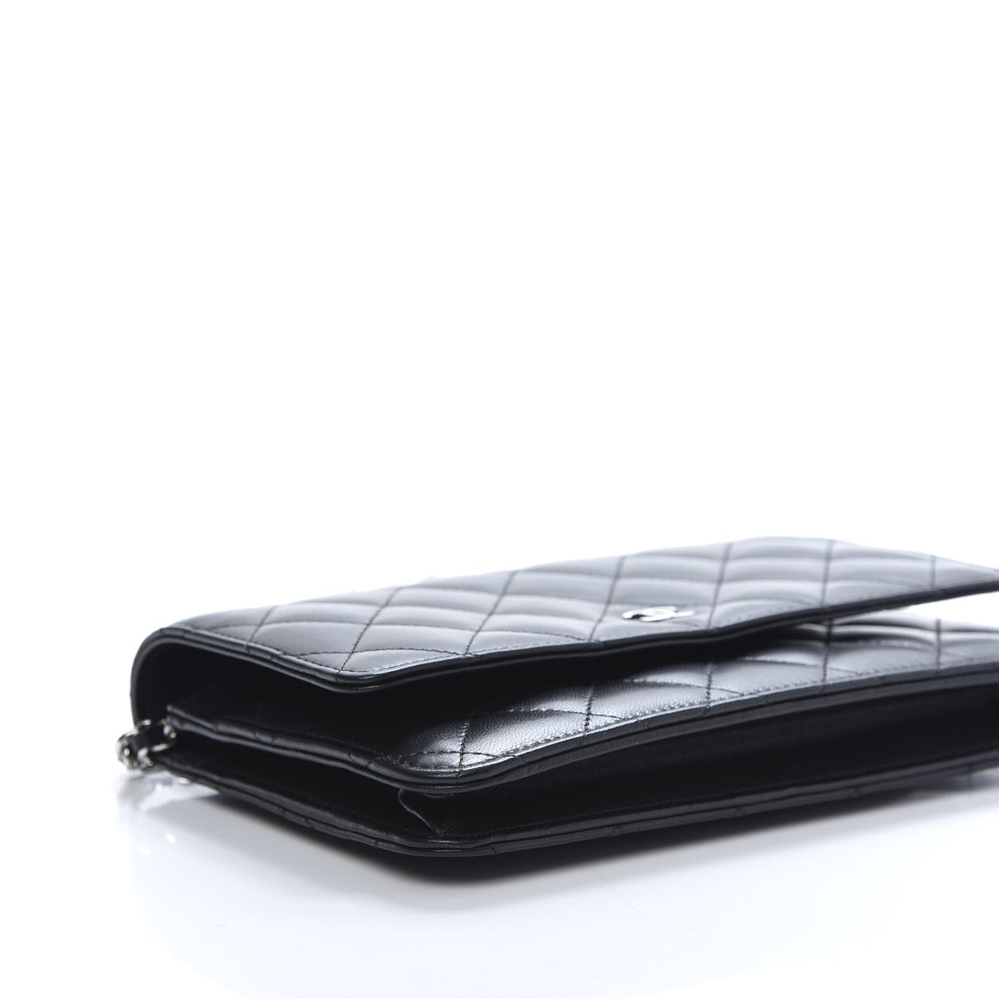 Lambskin Quilted Wallet On Chain WOC Black