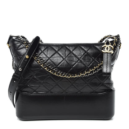 Chanel Aged Calfskin Quilted Medium Gabrielle Hobo Black 1 of 10