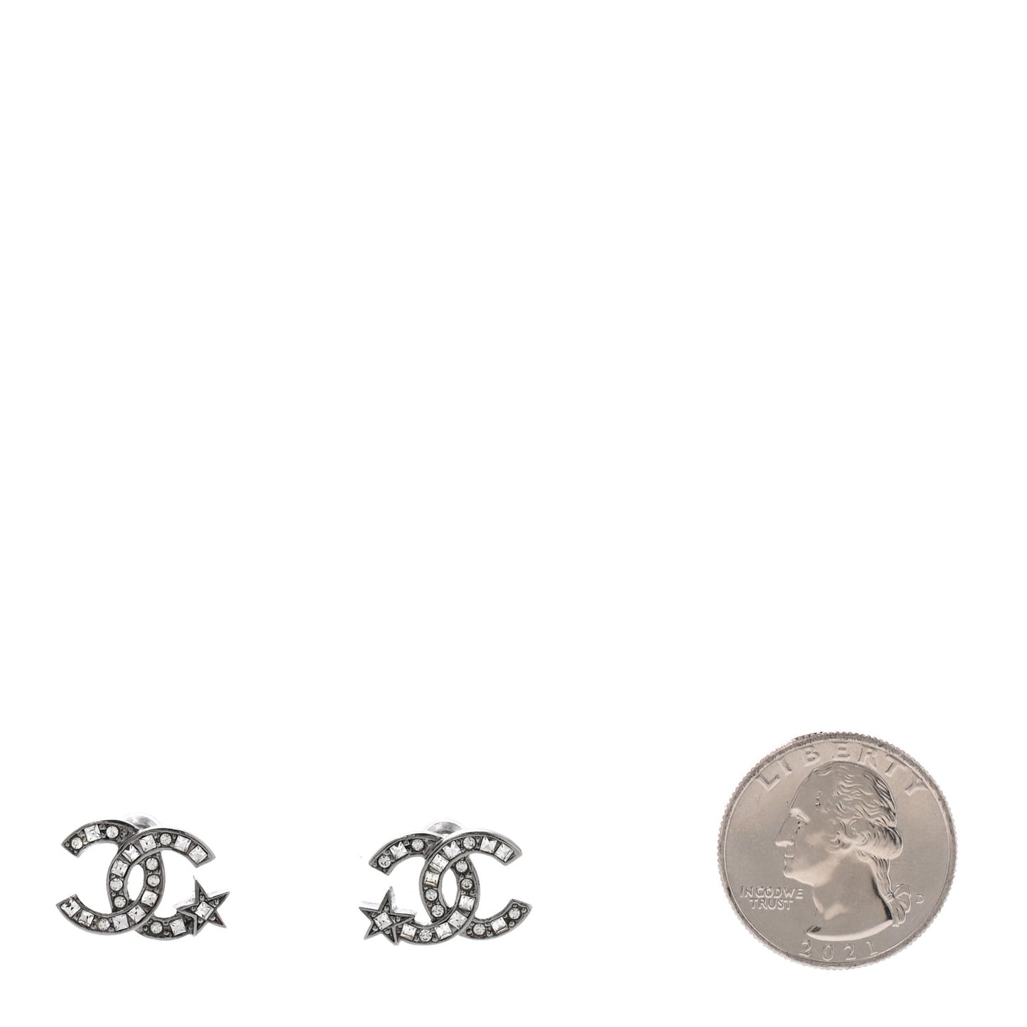 Crystal CC Starfall Earrings Silver