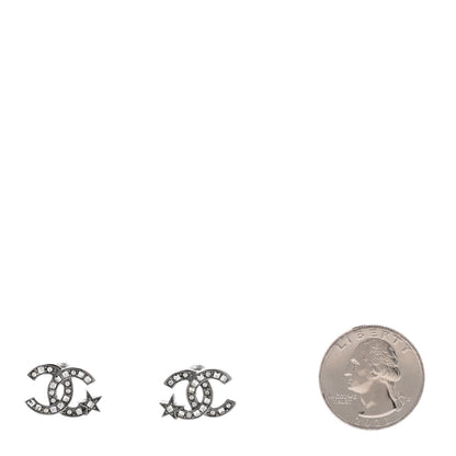 Chanel Crystal CC Starfall Earrings Silver 2 of 4