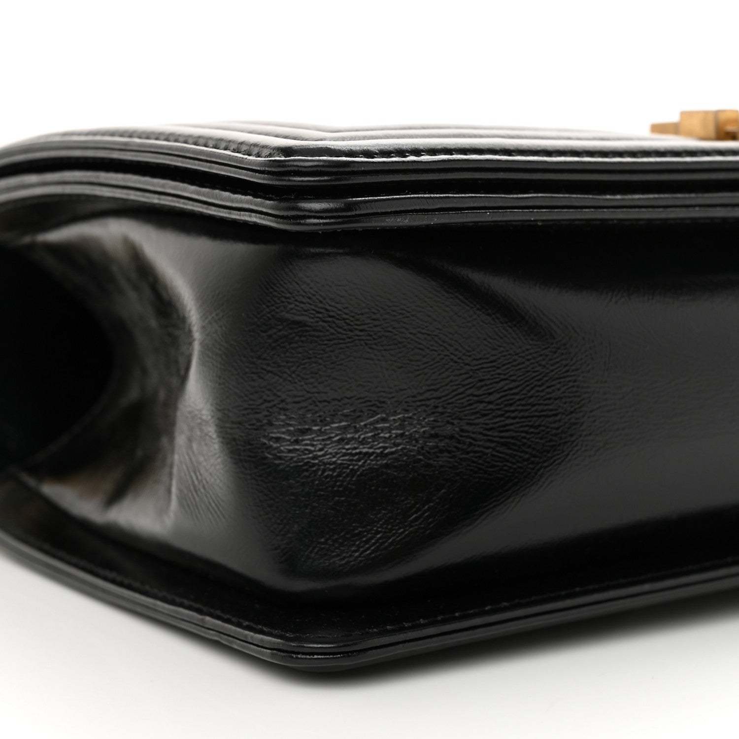 Chanel Metallic Glazed Calfskin Medium Boy Flap Black Gold 9 of 13