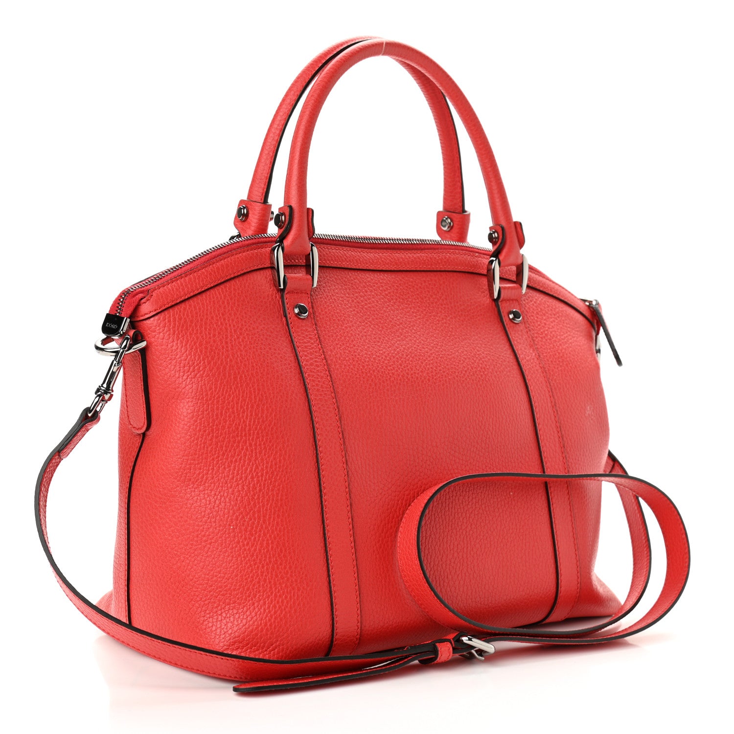 Gucci Dollar Calfskin Medium GG Charm Dome Satchel Sporting Red 3 of 11