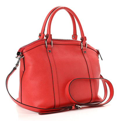 Gucci Dollar Calfskin Medium GG Charm Dome Satchel Sporting Red 3 of 11