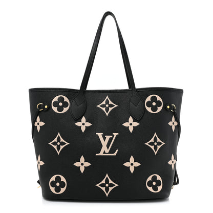 Louis Vuitton Empreinte Monogram Giant Neverfull MM Black Beige 3 of 10