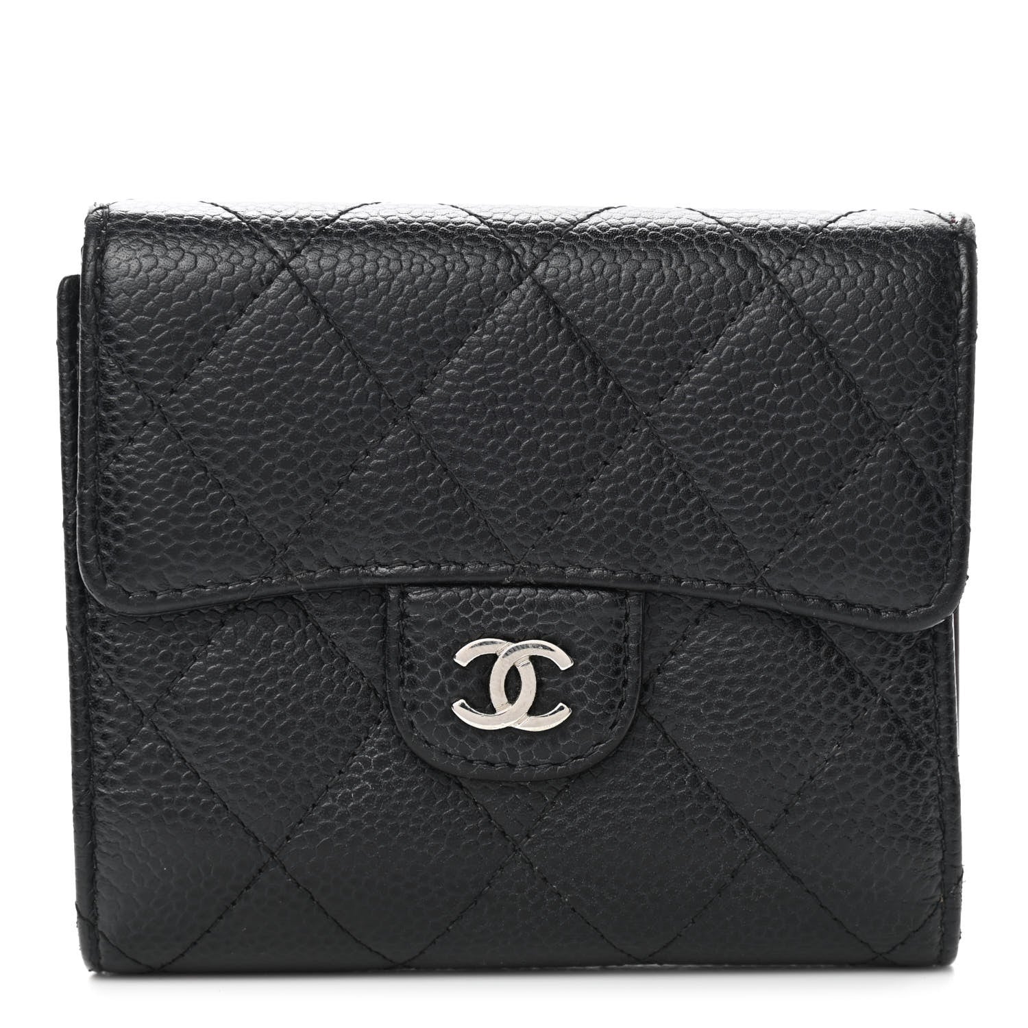 Chanel Caviar Quilted Compact Flap Wallet Black 1 of 11