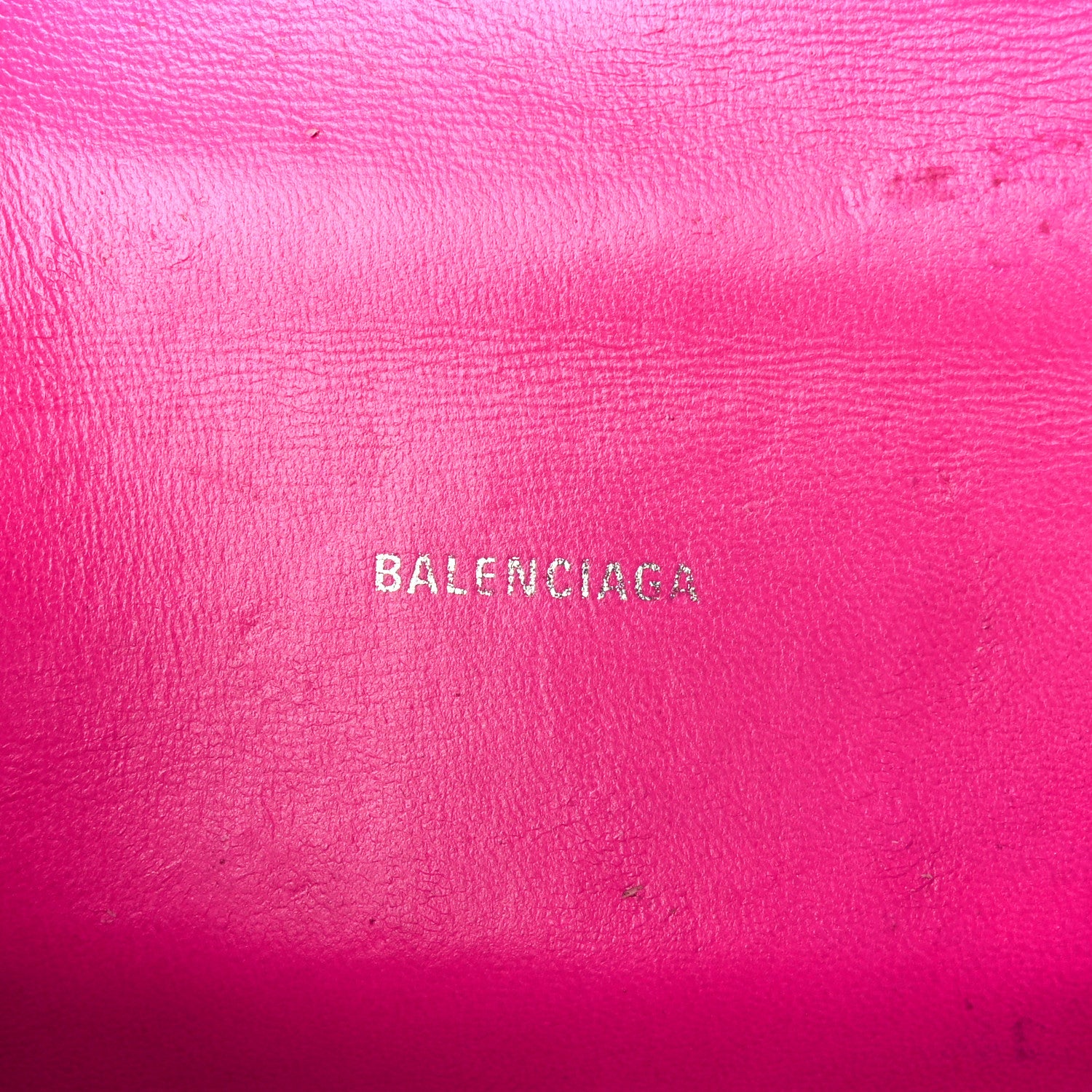Balenciaga Shiny Calfskin Crocodile Embossed Hourglass Top Handle Bag XS Lipstick Pink 6 of 14