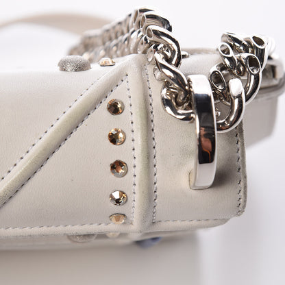 Christian Dior Lambskin Crystal Studded Small Diorama Flap Bag Off White 18 of 21
