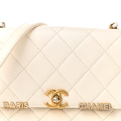 Chanel Lambskin Enamel Strass Quilted Mini Paris Monaco Flap White 7 of 10