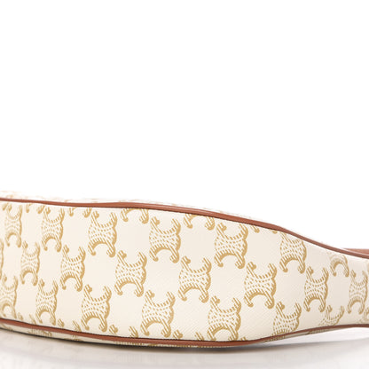 Celine Canvas Calfskin Ava Triomphe Shoulder Bag White 7 of 10