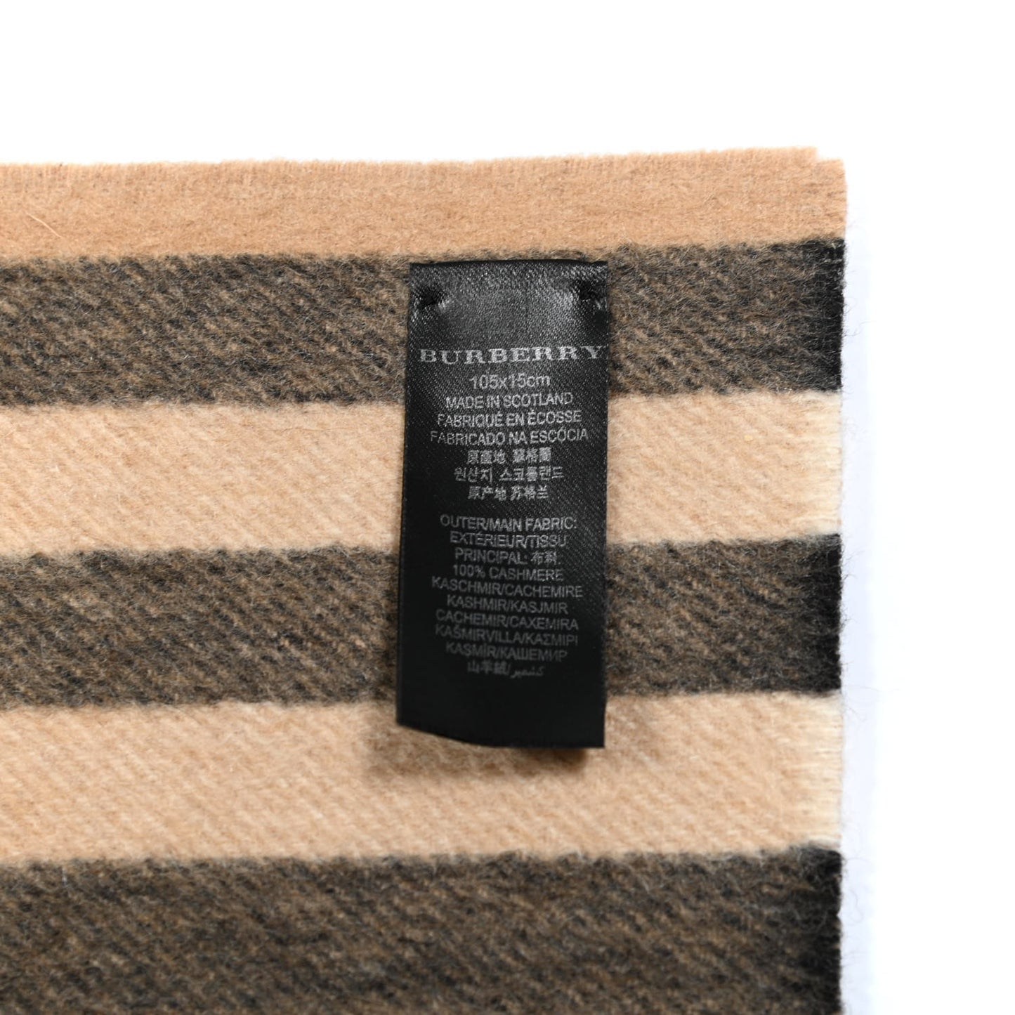 Cashmere Giant Check Scarf Camel