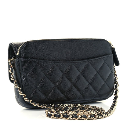 Chanel Caviar Quilted Flap Phone Holder With Chain Black 3 of 13