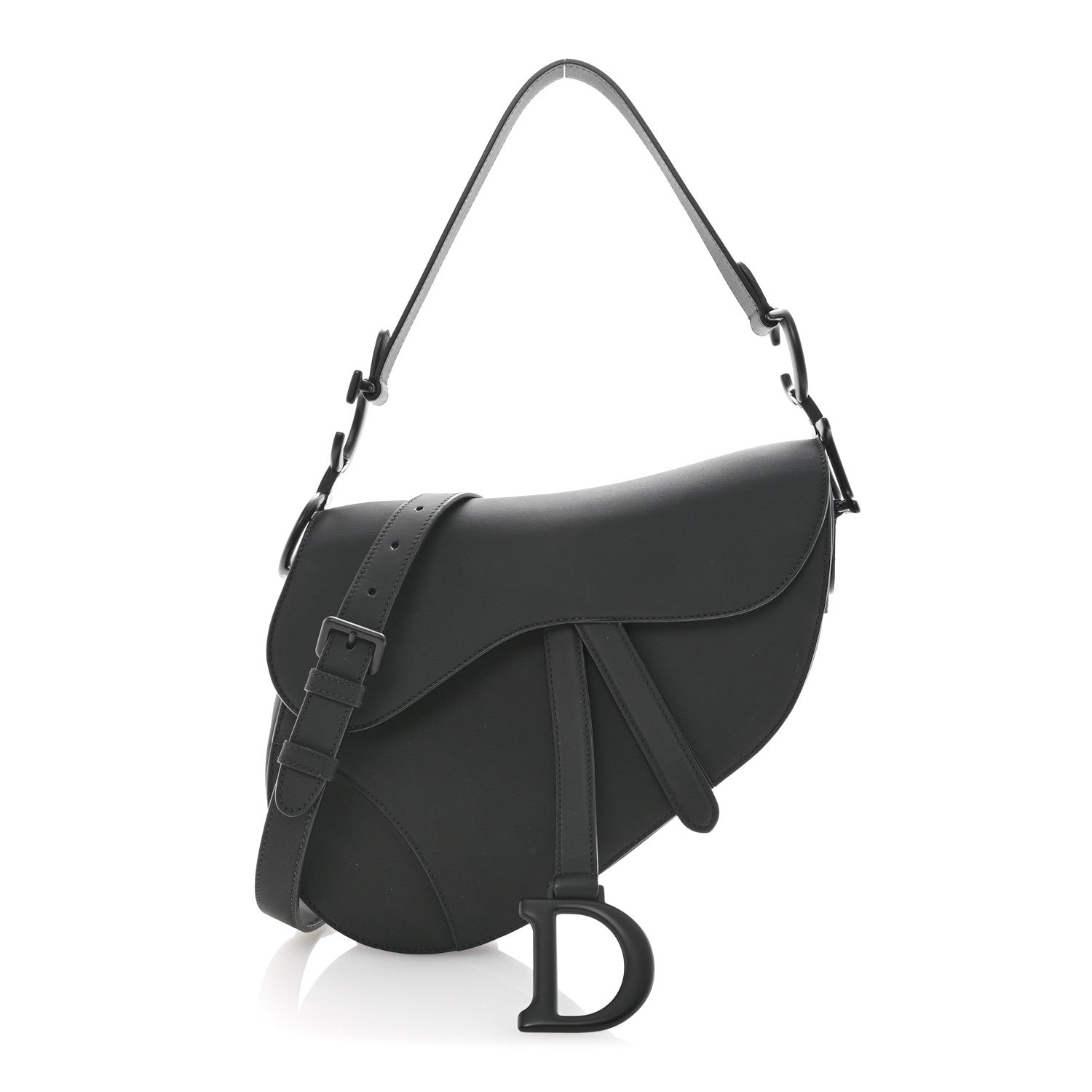 Christian Dior Ultra Matte Calfskin Saddle Bag With Strap Black 1 of 11