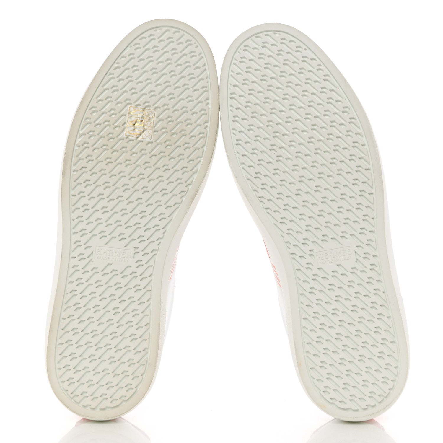 Hermes Calfskin Womens Advantage Sneakers 40 White Orange 5 of 9