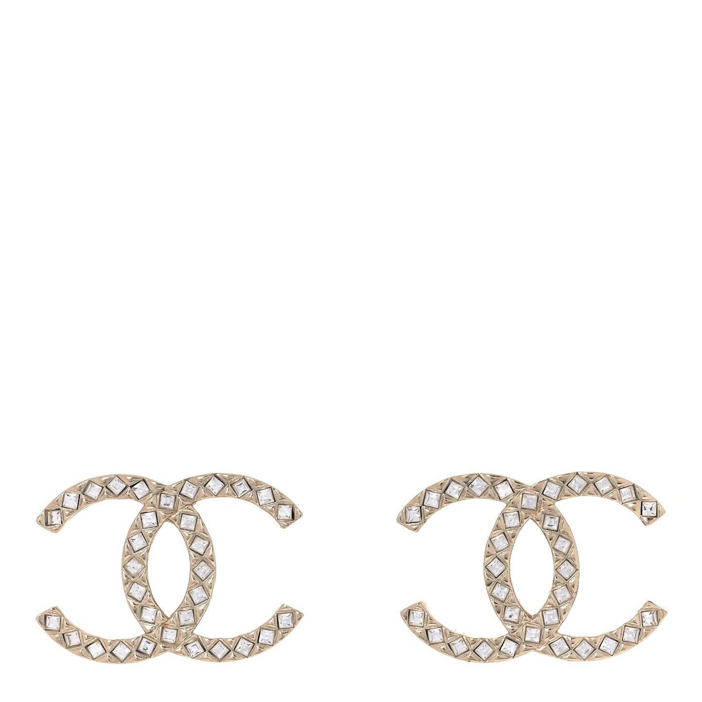 Baguette Crystal High Society CC Earrings Gold