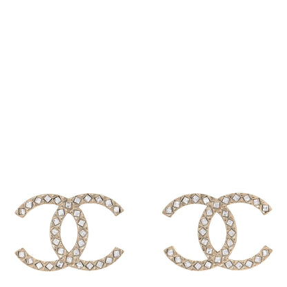 Chanel Baguette Crystal High Society CC Earrings Gold 1 of 4