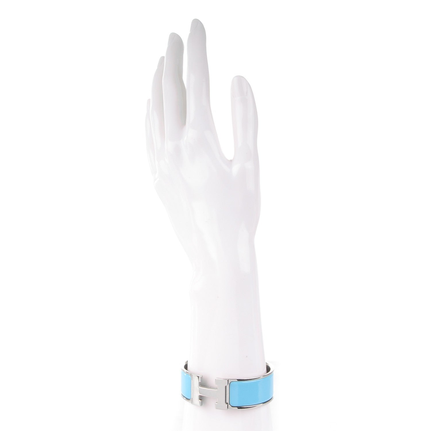 Hermes Enamel Clic Clac H Wide Bracelet PM Bleu 2 of 4