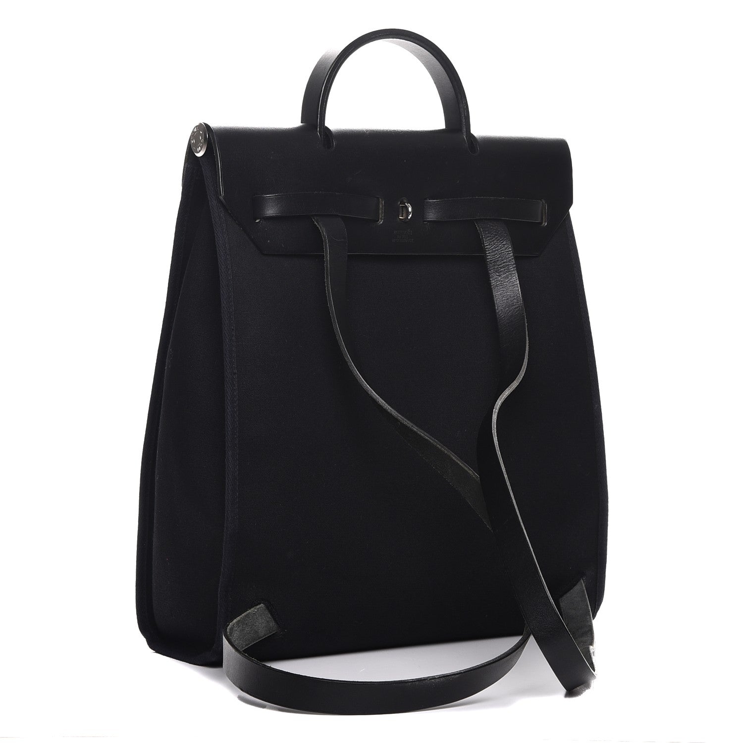Hermes Toile Vache Calfskin Herbag 30 PM Backpack Black 4 of 9