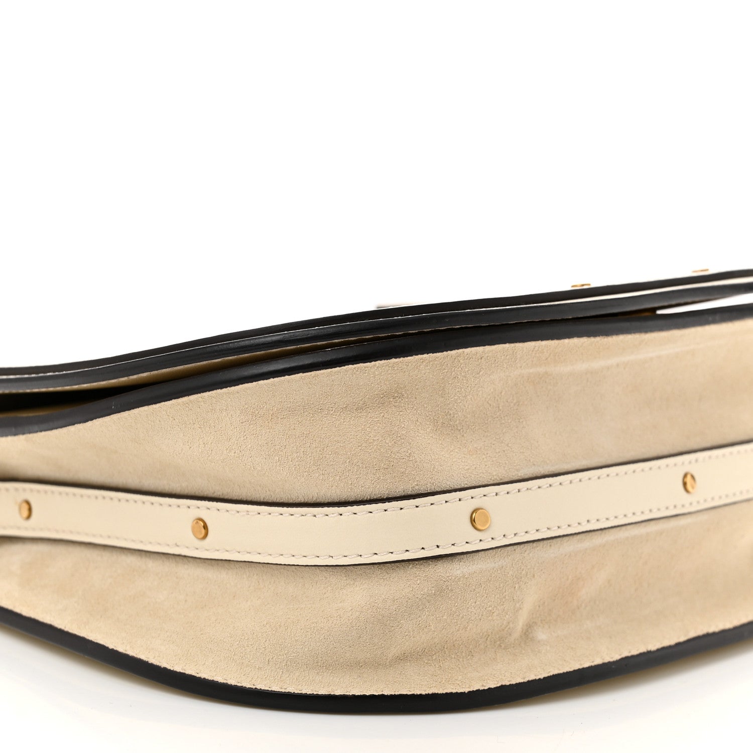 Chloe Calfskin Suede Medium Nile Bracelet Bag Off White 9 of 11