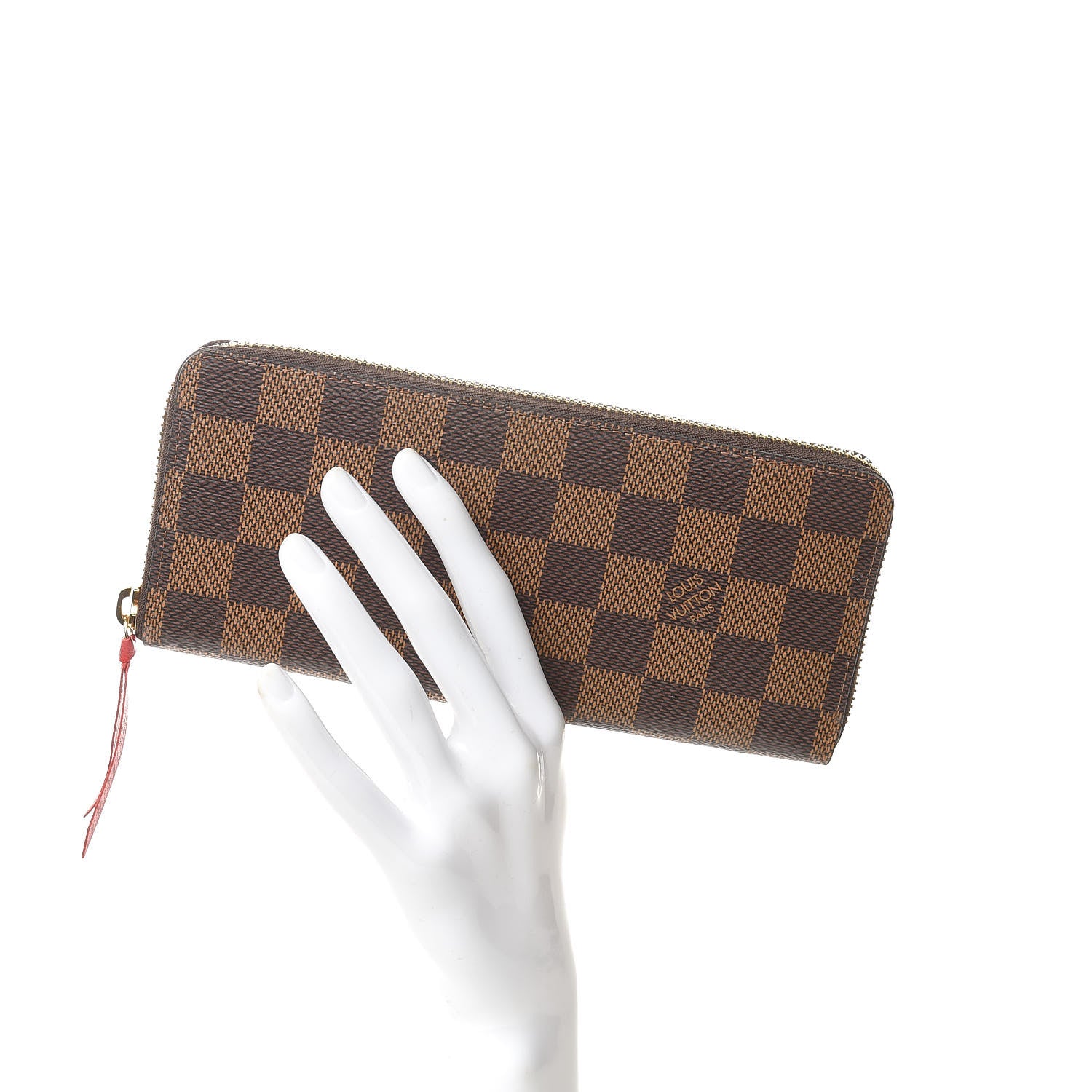 Louis Vuitton Damier Ebene Clemence Wallet Cherry 2 of 7