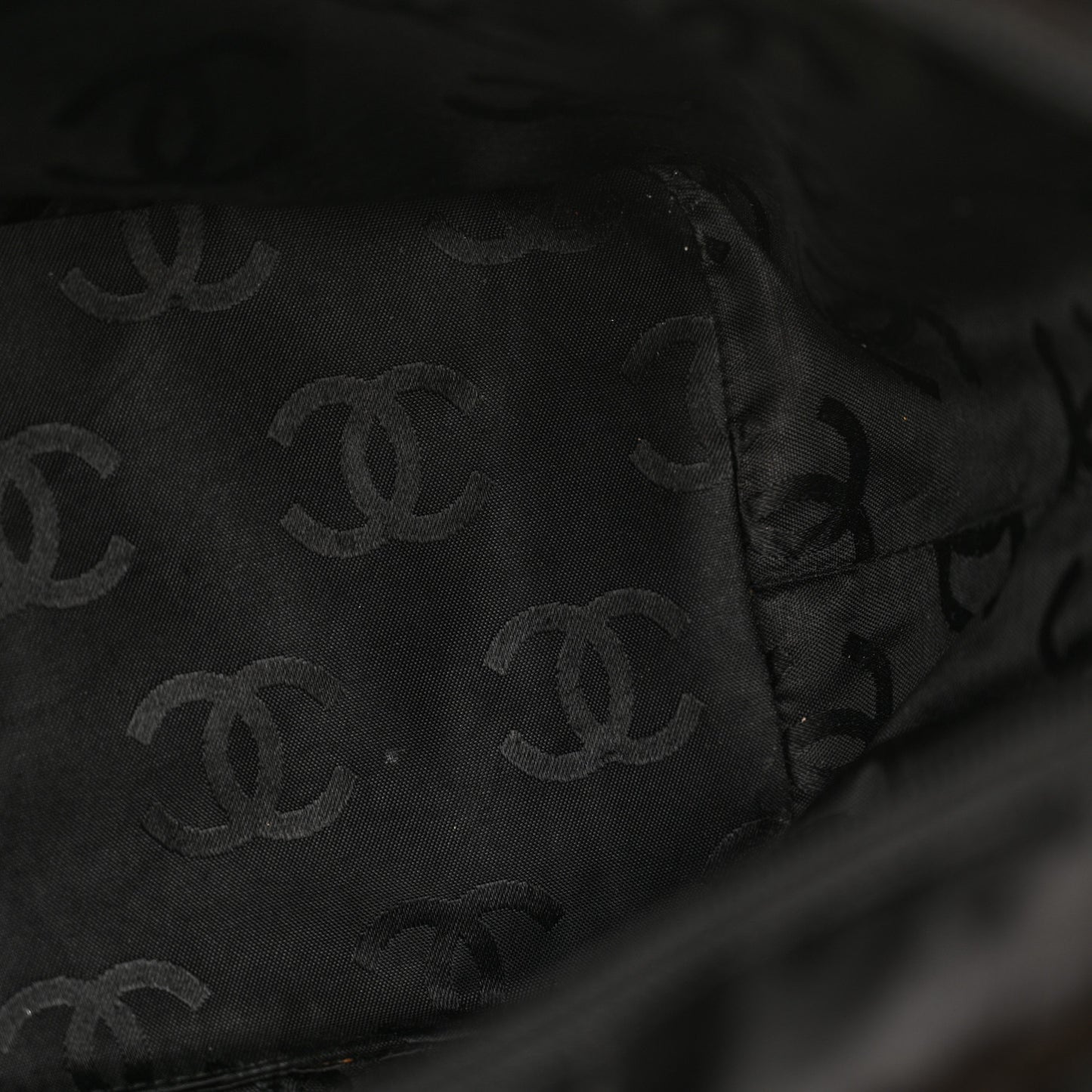 Calfskin Quilted Large Cambon Tote Beige Black