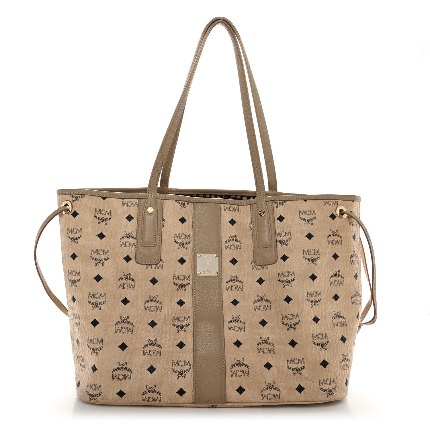 MCM Visetos Medium Liz Reversible Shopper Tote Beige 1 of 16