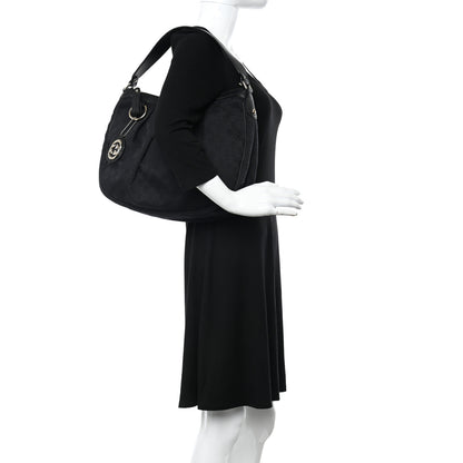 Gucci Monogram Medium Sukey Hobo Black 2 of 17