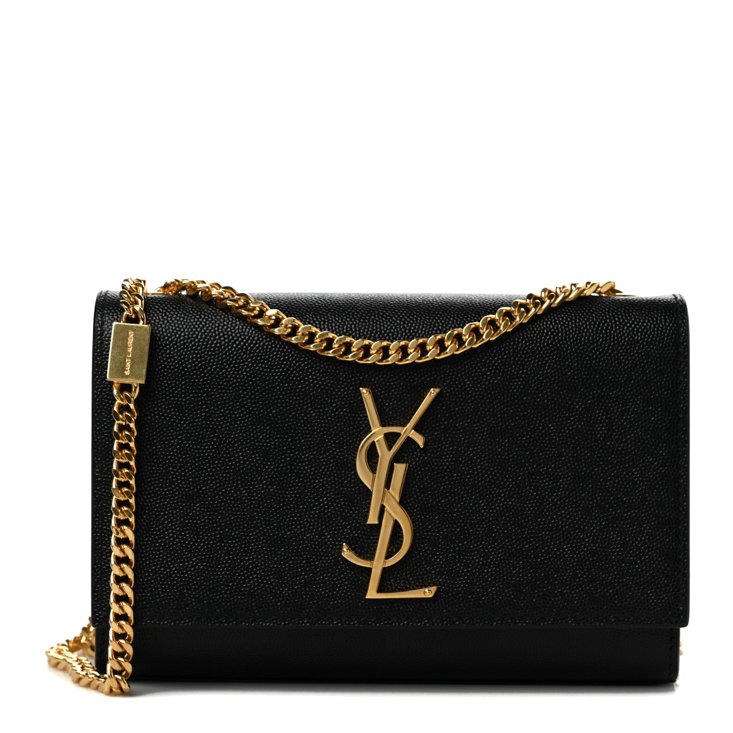 Saint Laurent Grain De Poudre Small Monogram Kate Satchel Black 1 of 7