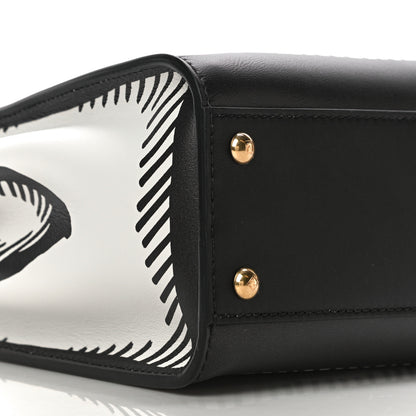 Fendi X JOSHUA VIDES Calfskin Medium Peekaboo Iconic Satchel White Black 10 of 11