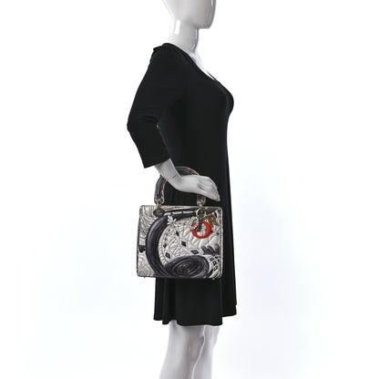 Christian Dior Calfskin Quilted Jack Pierson Art Lady Dior White Black Multicolor 2 of 8