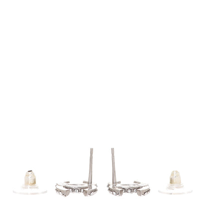 Chanel Crystal CC Treasure Chest Earrings Silver 3 of 5