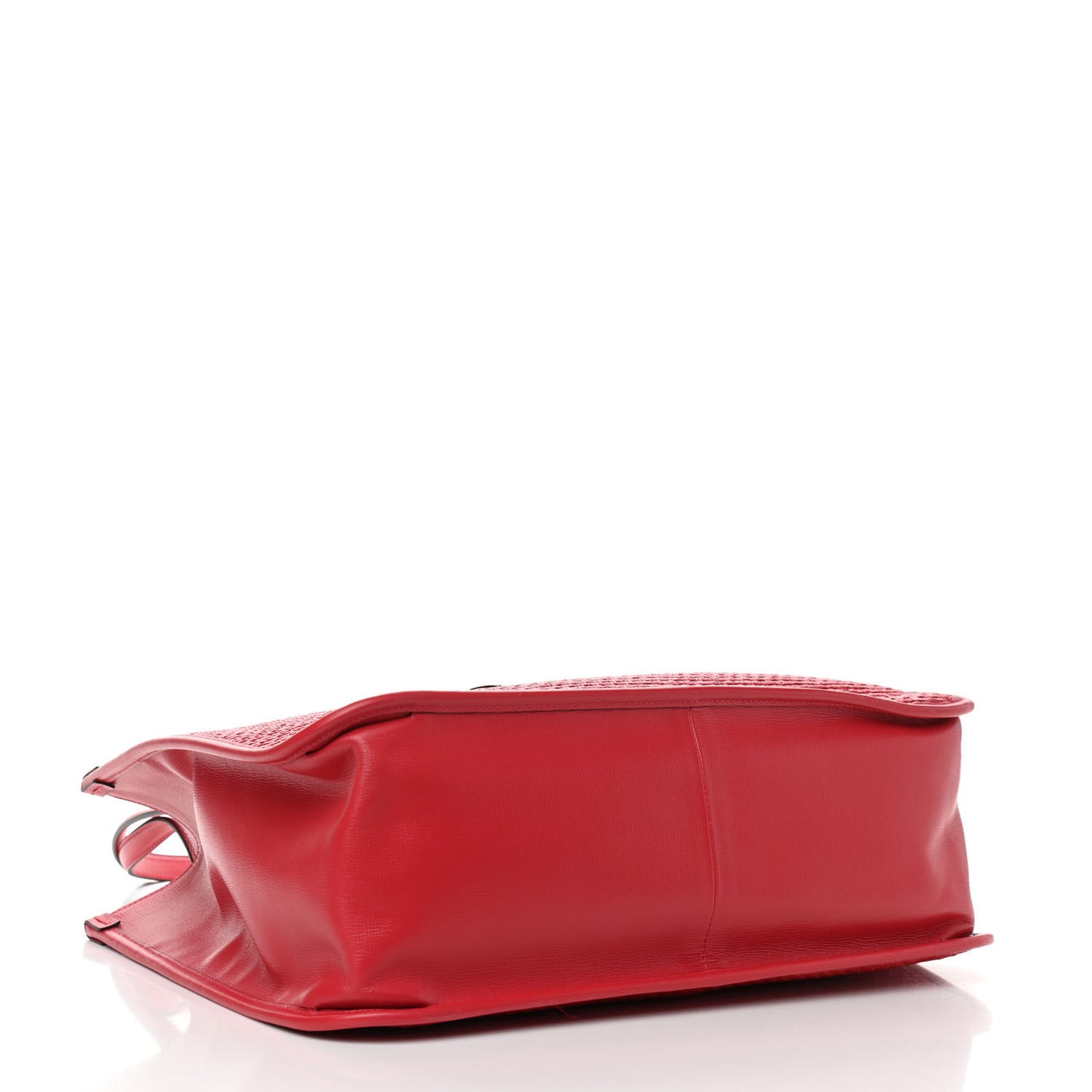 Straw Azalea Calfskin Horsebit 1955 Tote Bag Coral Wave Black
