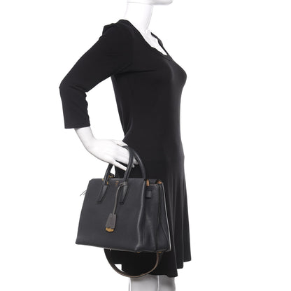 MCM Grained Calfskin Medium Milla Tote Phantom Grey 3 of 10