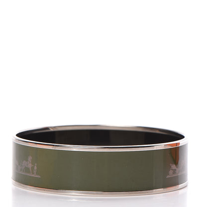 Hermes Enamel Wide Caleche Bracelet 70 Loden 3 of 6
