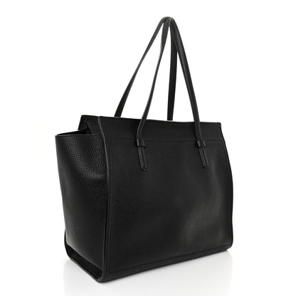 Salvatore Ferragamo Hammered Calfskin Double Handle Large Amy Tote Black 3 of 11