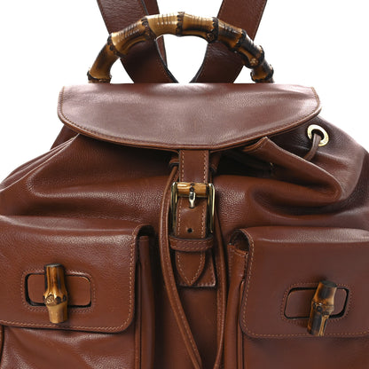 Gucci Calfskin Bamboo Backpack Brown 8 of 16