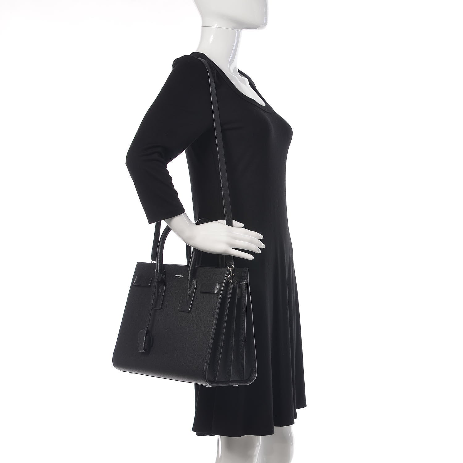 Saint Laurent Grained Calfskin Small Sac De Jour Black 2 of 10