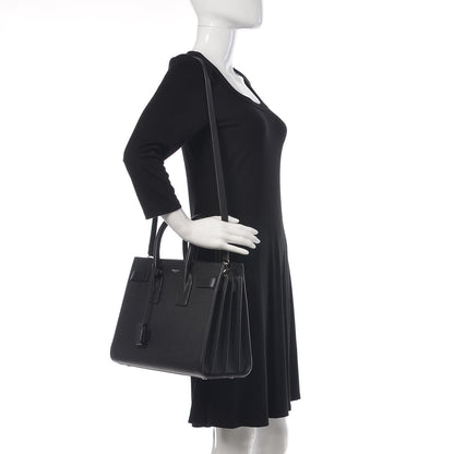 Saint Laurent Grained Calfskin Small Sac De Jour Black 2 of 10