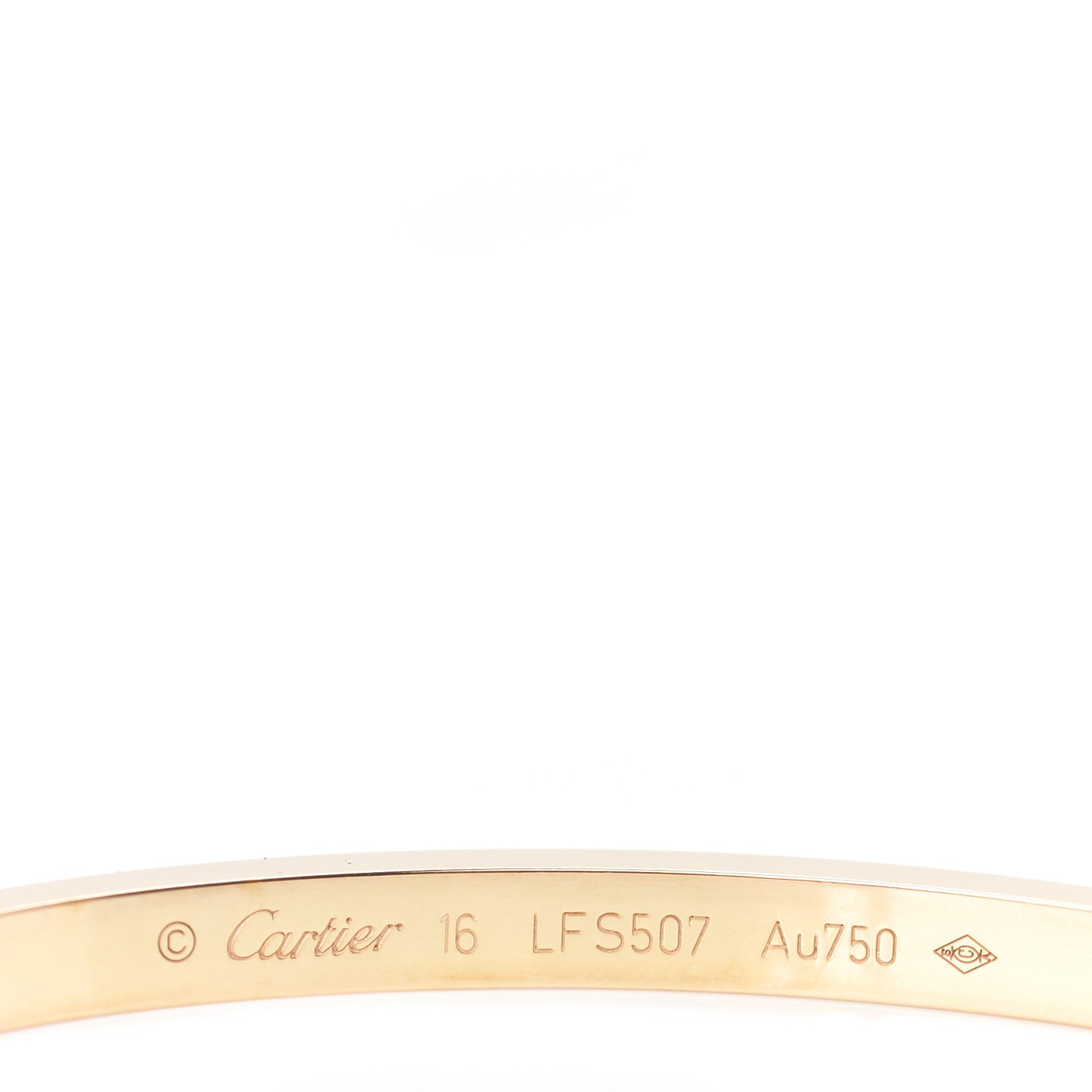 18K Yellow Gold Small LOVE Bracelet 16