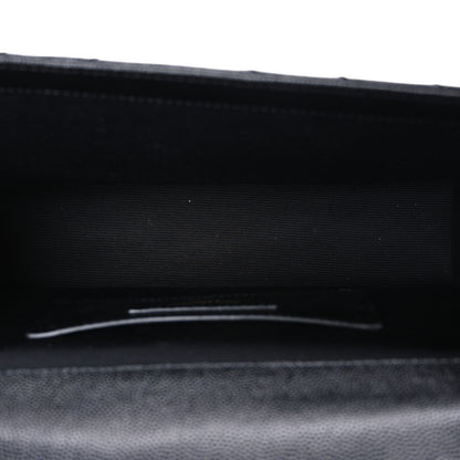 Saint Laurent Grain De Poudre Matelasse Chevron Medium Monogram Satchel Black Black 5 of 10