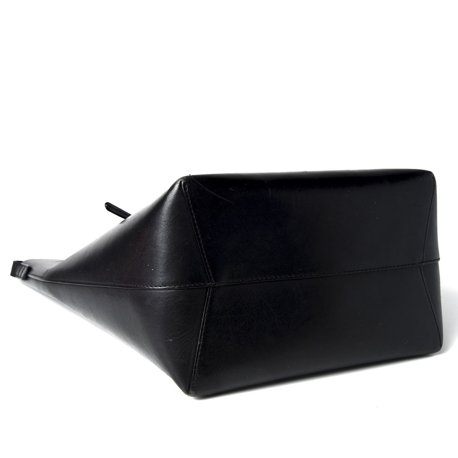 Mansur Gavriel Vegetable Tanned Calfskin Bucket Bag Black Royal 4 of 9