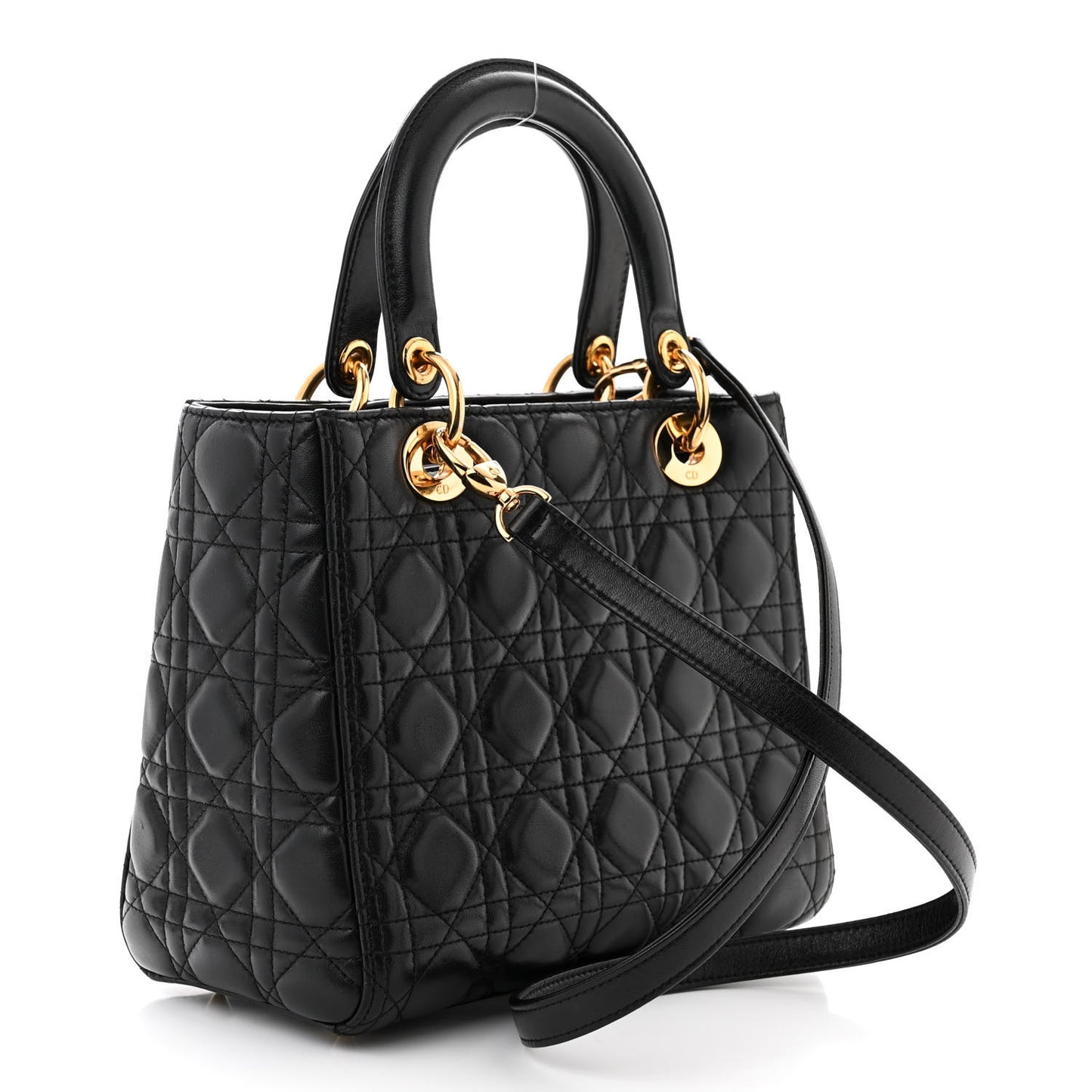 Lambskin Cannage Medium Lady Dior Black