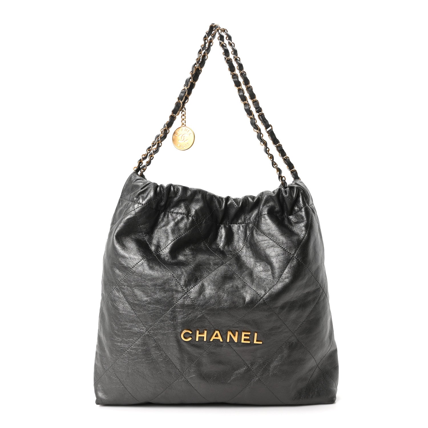 Chanel Metallic Calfskin Quilted Chanel 22 Ruthenium 1 of 10