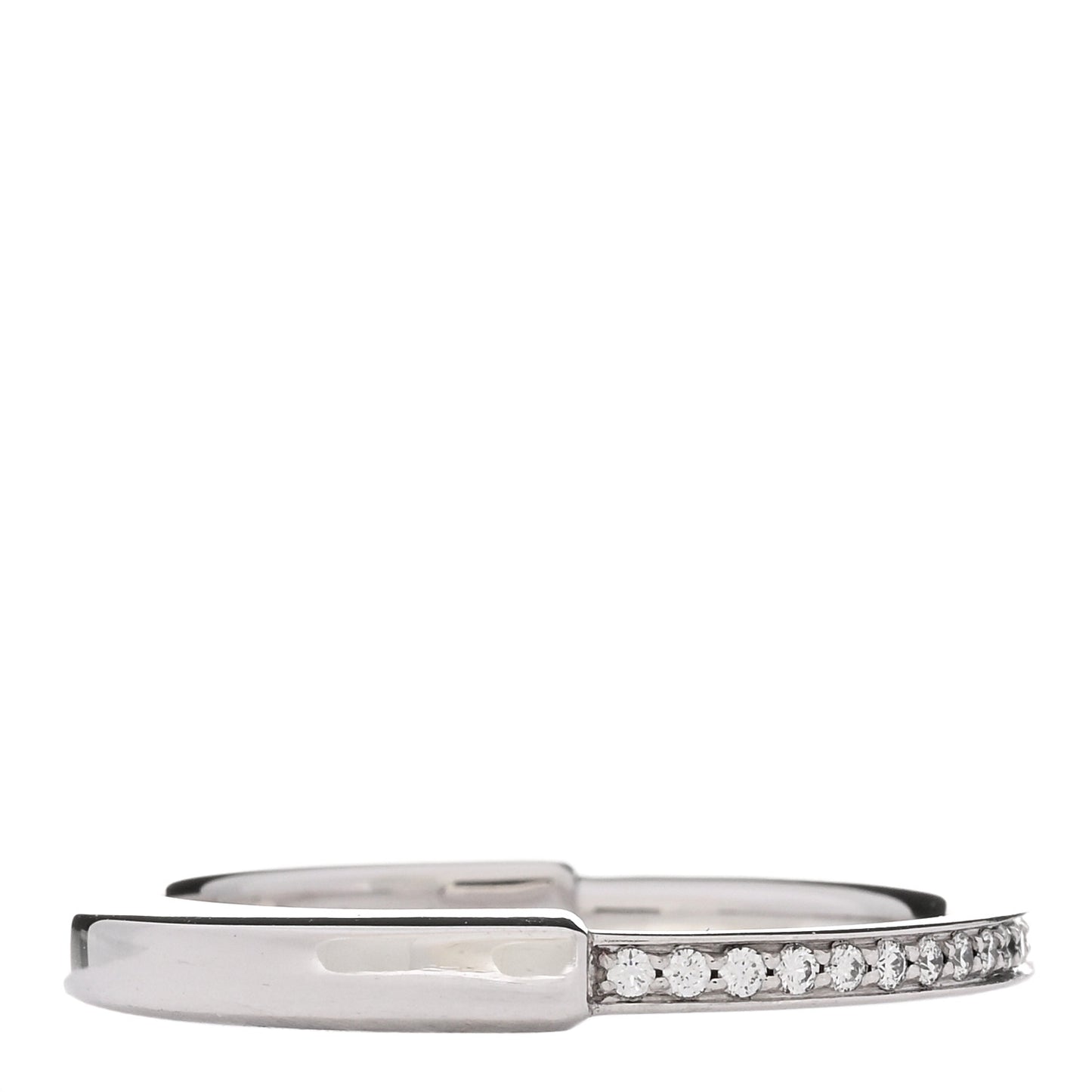 18K White Gold Diamond Lock Ring 62 10