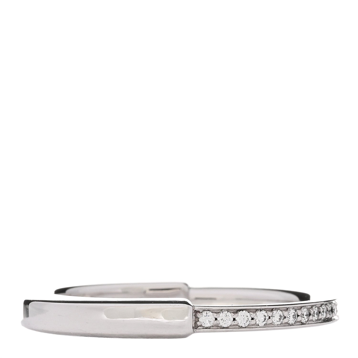 Tiffany 18K White Gold Diamond Lock Ring 62 10 1 of 5