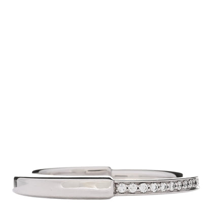 Tiffany 18K White Gold Diamond Lock Ring 62 10 1 of 5