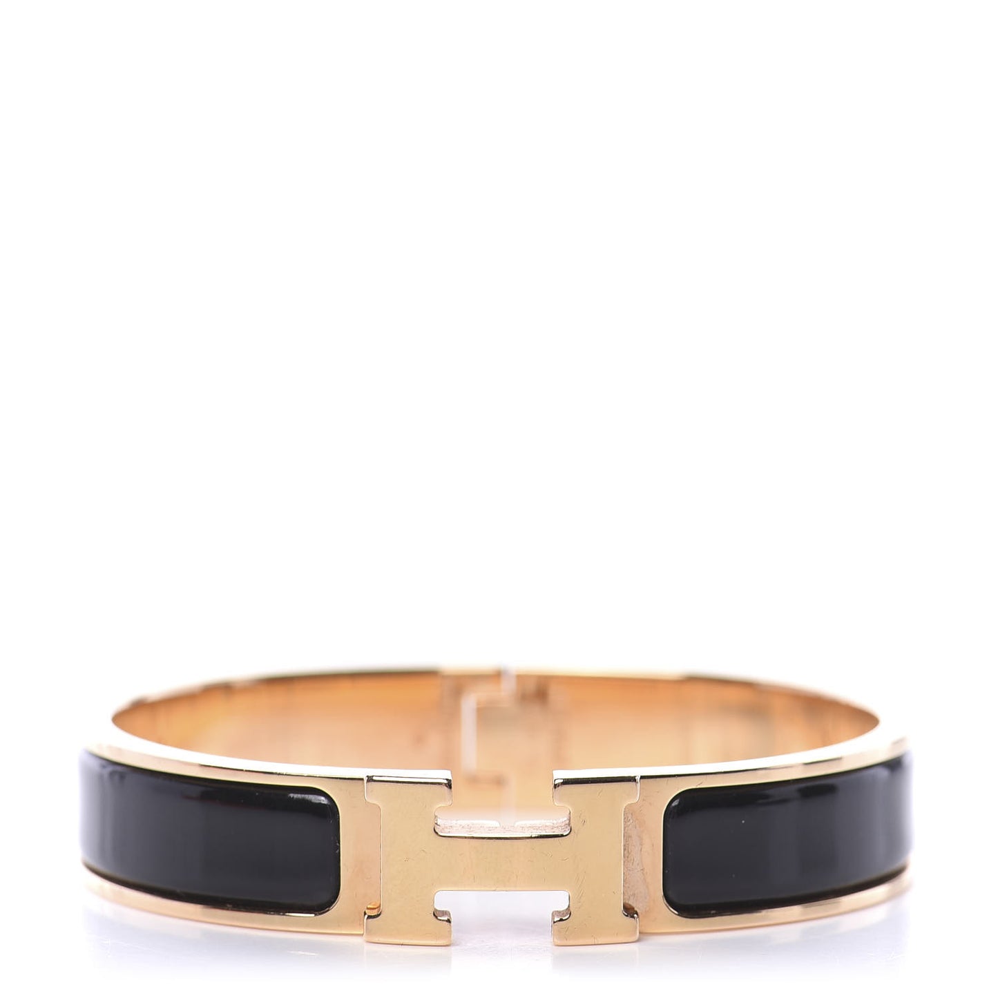 Enamel Narrow Clic Clac H Bracelet PM Black