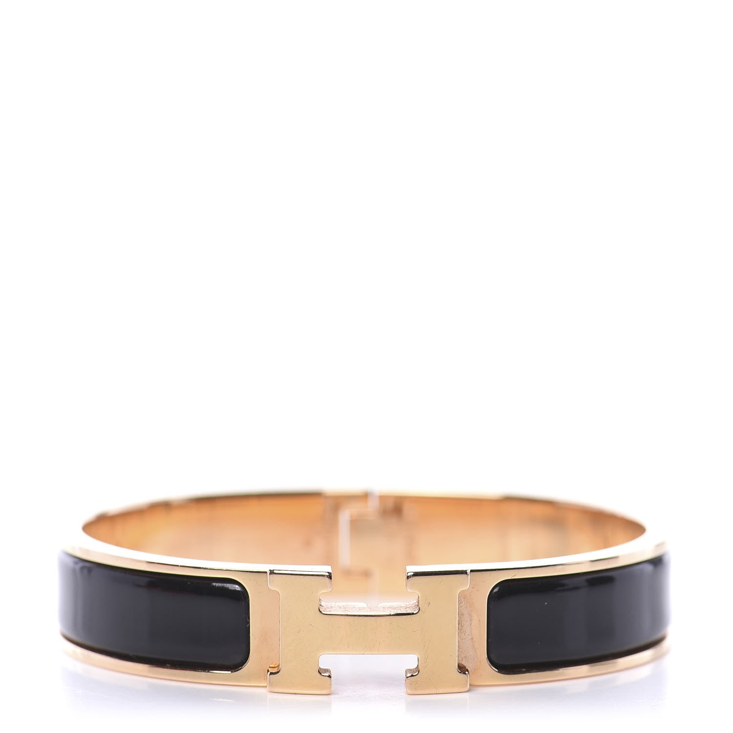 Hermes Enamel Narrow Clic Clac H Bracelet PM Black 1 of 5