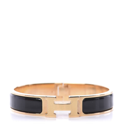 Hermes Enamel Narrow Clic Clac H Bracelet PM Black 1 of 5