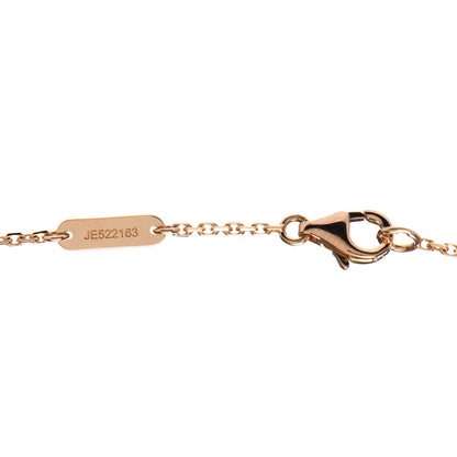 Van Cleef & Arpels 18K Rose Gold Diamond Pink Porcelain Vintage Alhambra Pendant Necklace 6 of 7